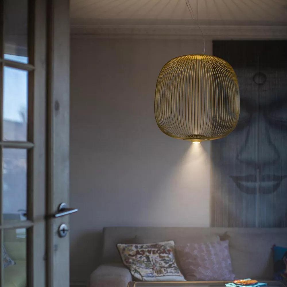 Lumio Lightweight Spokes Cage Pendant Light-Neutral Decor