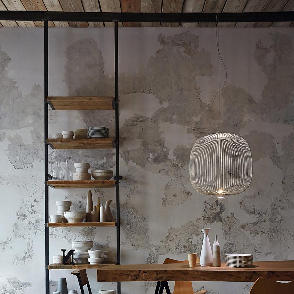 Lumio Lightweight Spokes Cage Pendant Light-Neutral Decor