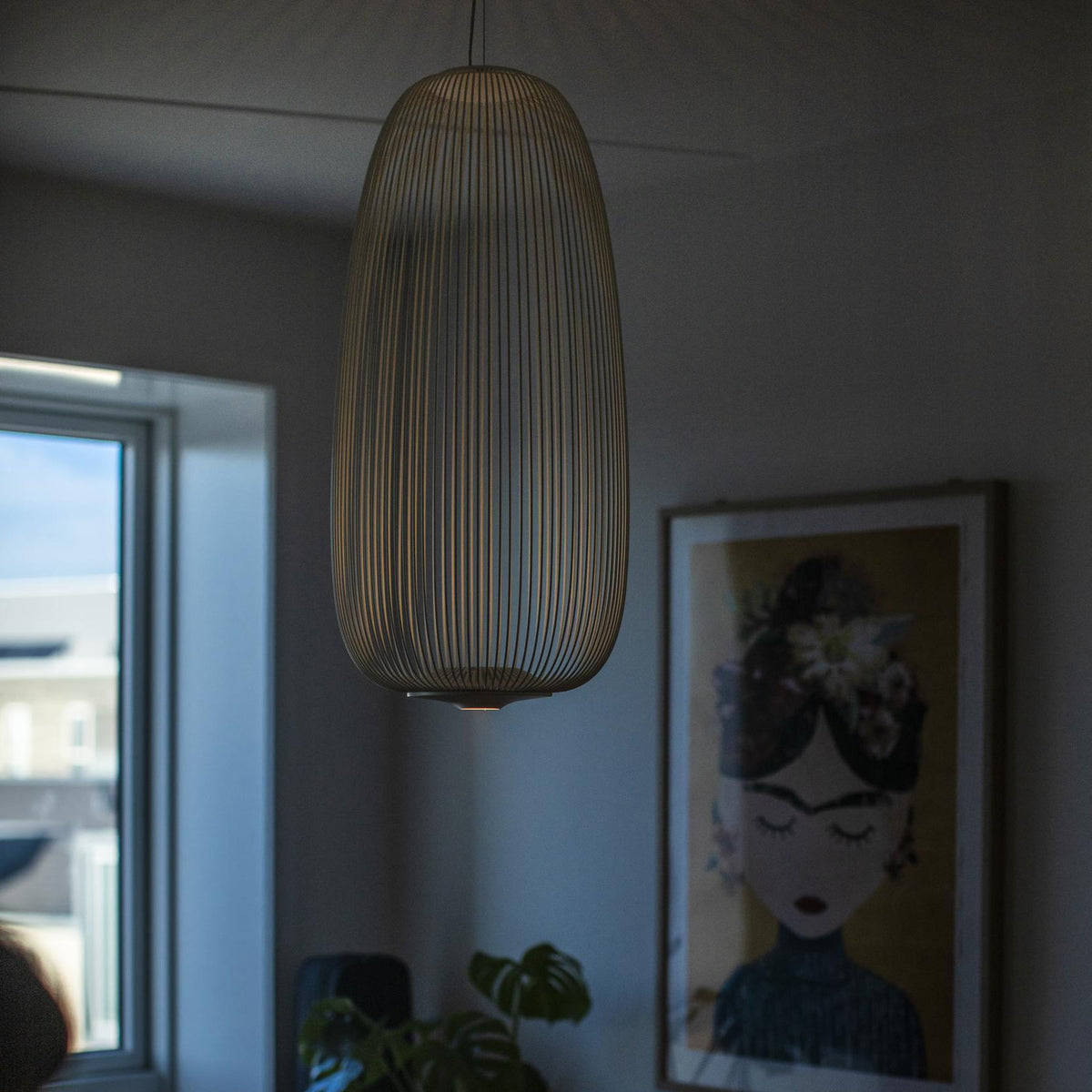 Lumio Lightweight Spokes Cage Pendant Light-Neutral Decor