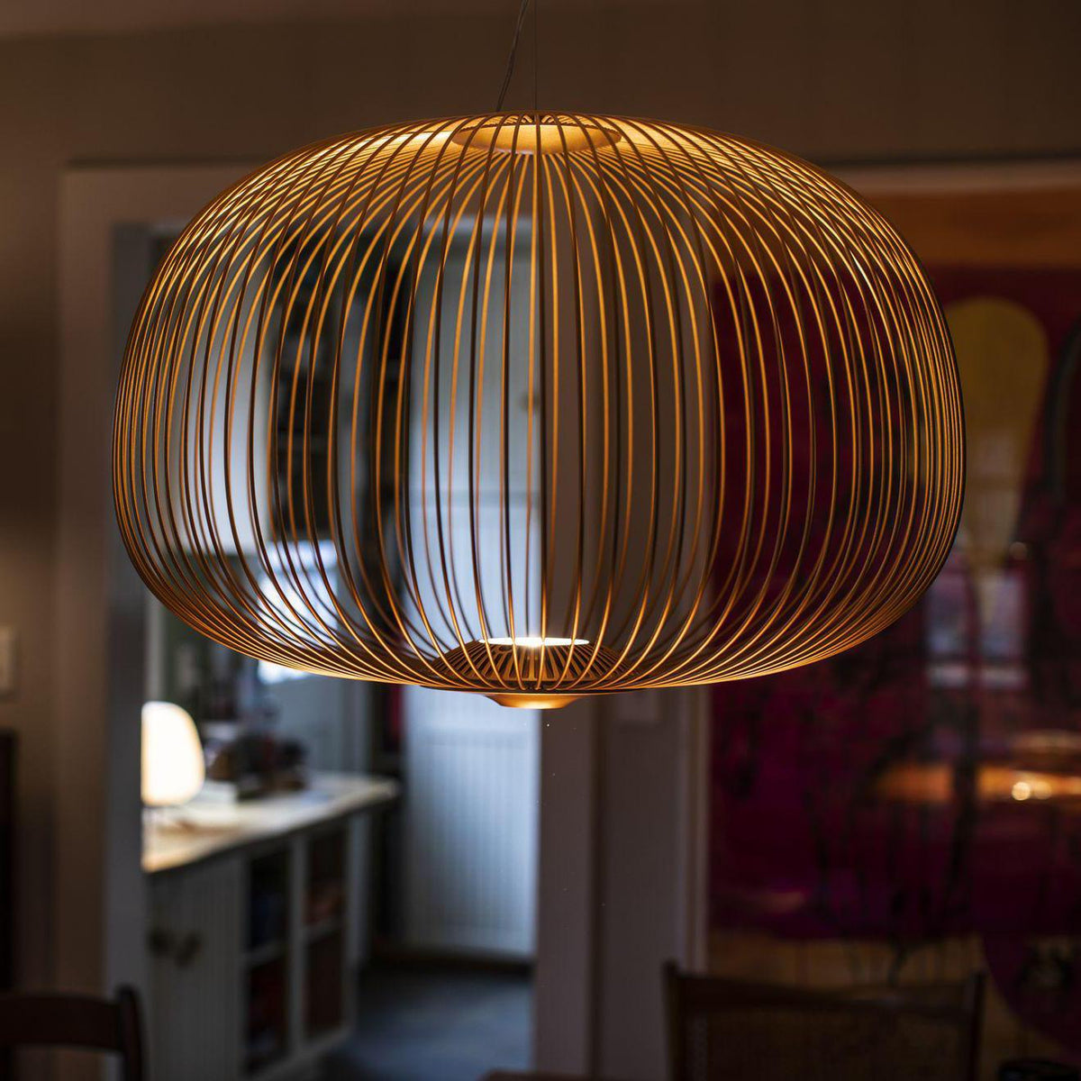 Lumio Lightweight Spokes Cage Pendant Light-Neutral Decor