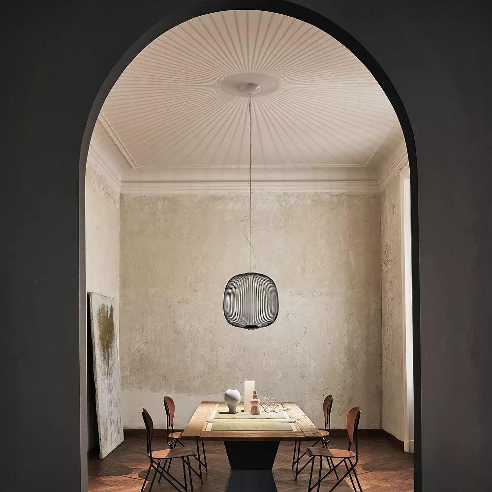 Lumio Lightweight Spokes Cage Pendant Light-Neutral Decor