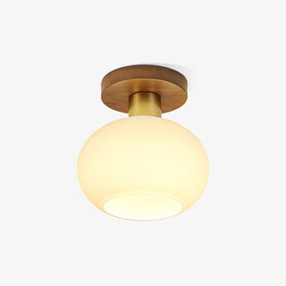 Ellorus Plafonnier Verre Blanc Coquillage Art Nordique