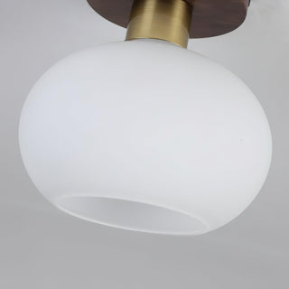 Ellorus Plafonnier Verre Blanc Coquillage Art Nordique