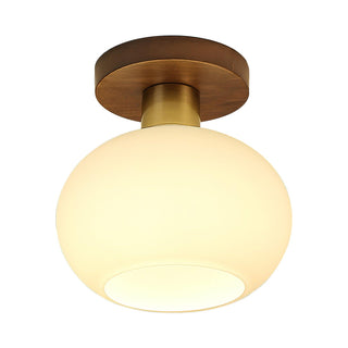 Ellorus Plafonnier Verre Blanc Coquillage Art Nordique