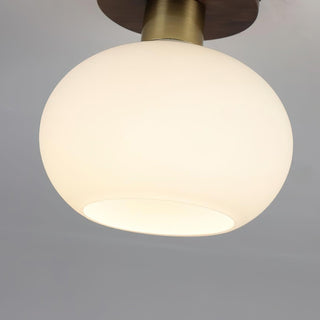 Ellorus Plafonnier Verre Blanc Coquillage Art Nordique