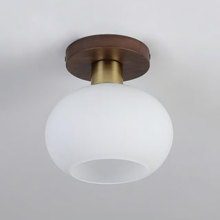 Ellorus Plafonnier Verre Blanc Coquillage Art Nordique