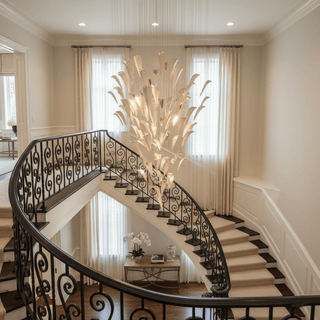White Feather Art Deco Customize Chandelier-Neutral Decor