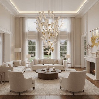White Feather Art Deco Customize Chandelier-Neutral Decor