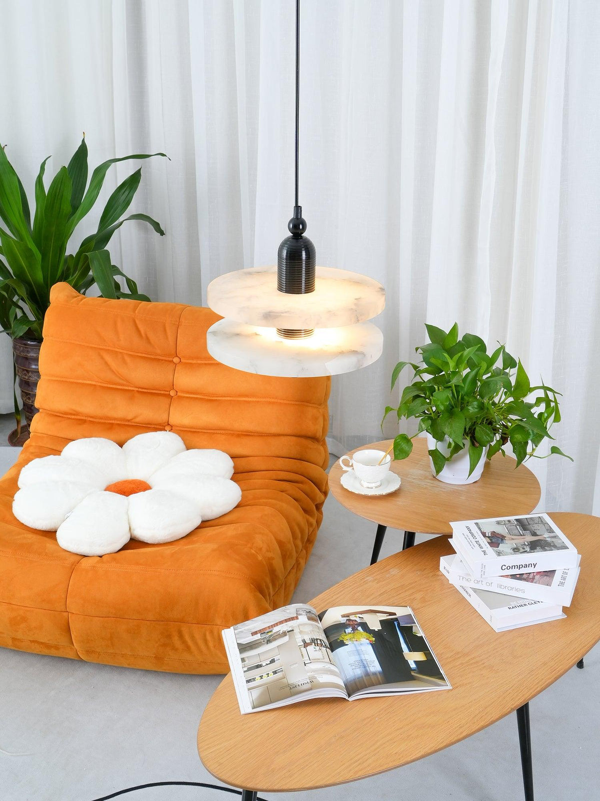 Goose White Alabaster Copper Pendant Lamp - Neutralighting