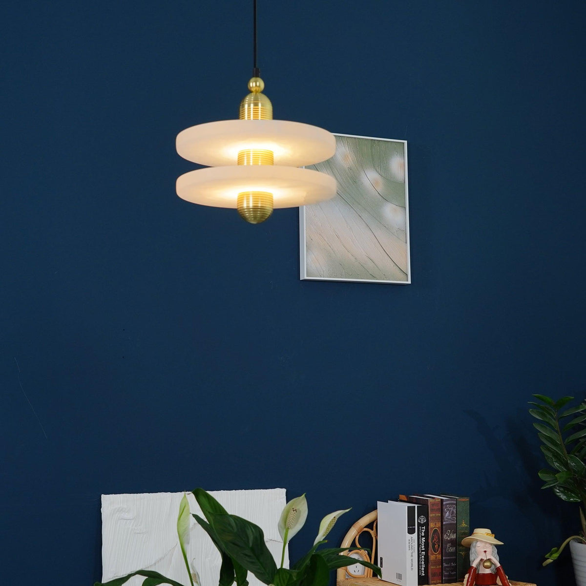 Goose White Alabaster Copper Pendant Lamp - Neutralighting