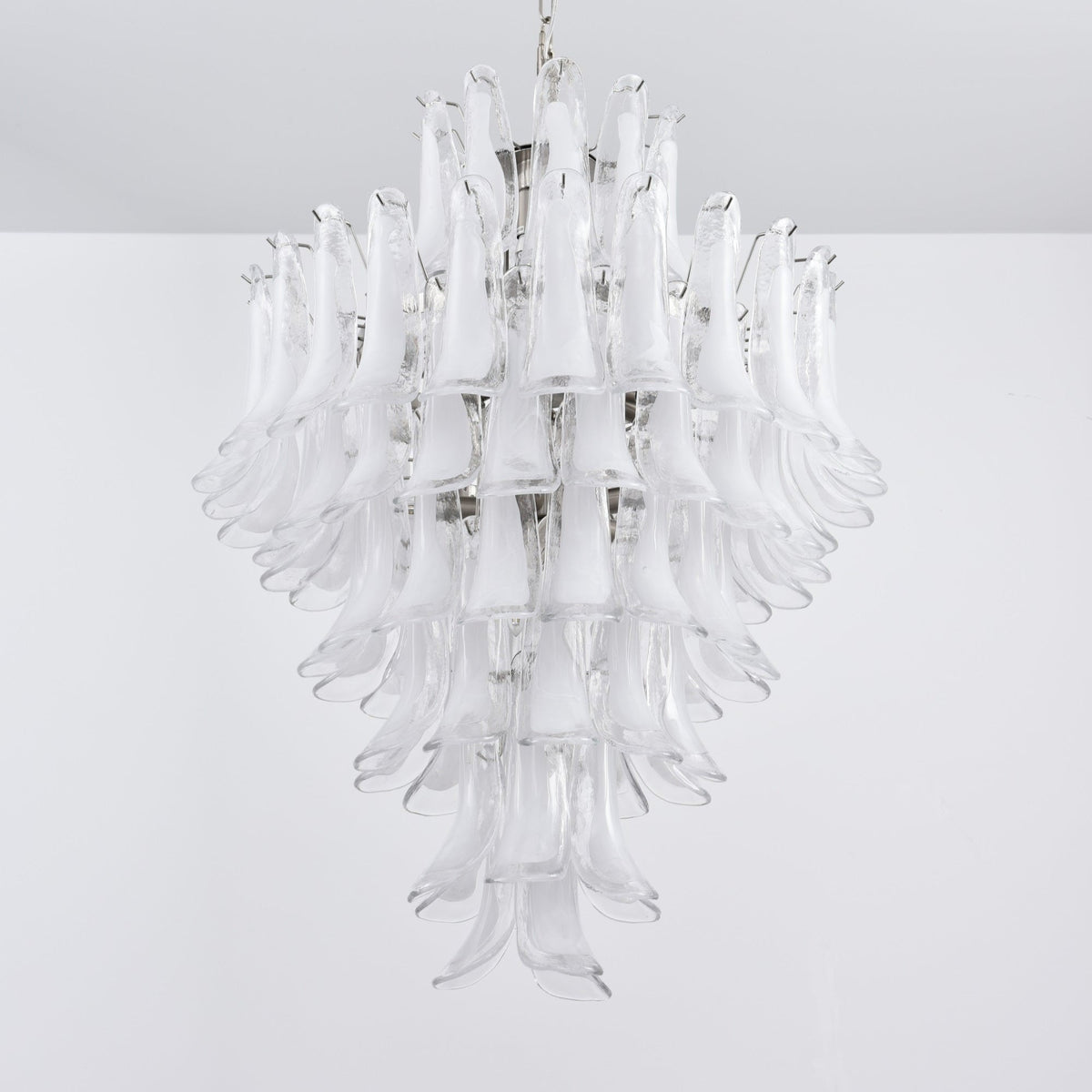 Lyseris Lustre Blanc Nuage Verre Pétales