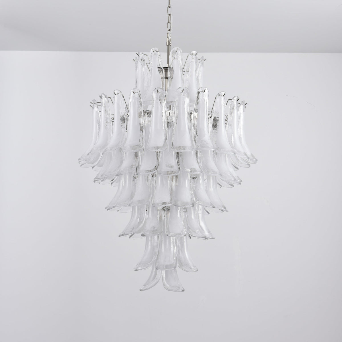 Lyseris Lustre Blanc Nuage Verre Pétales