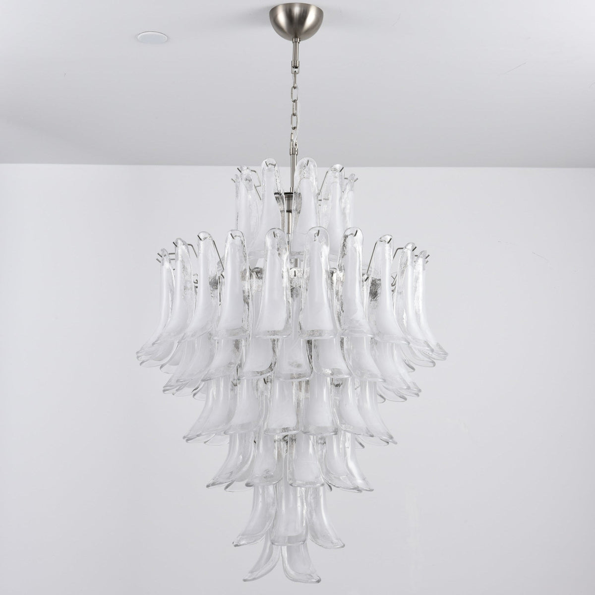 Lyseris Lustre Blanc Nuage Verre Pétales
