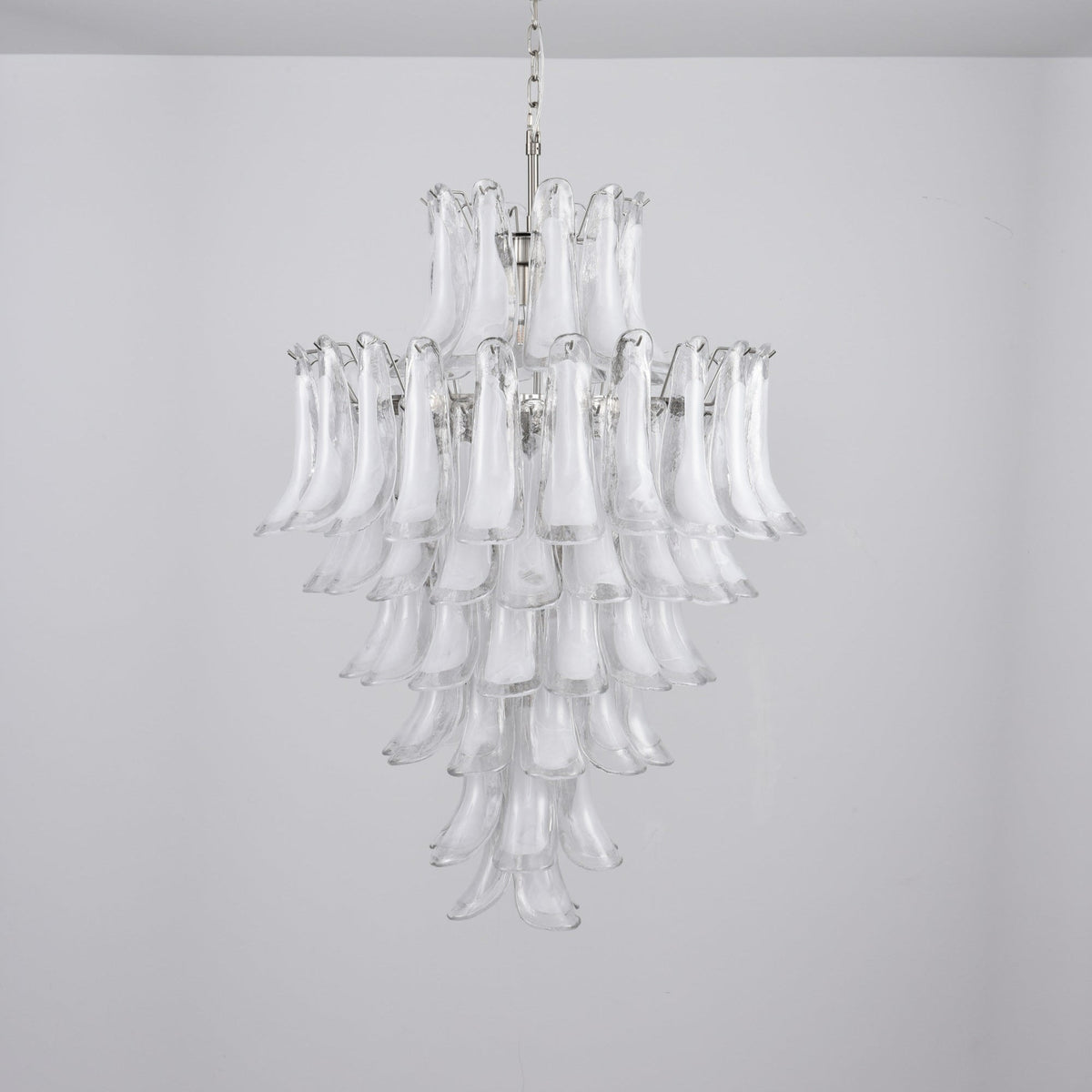Lyseris Lustre Blanc Nuage Verre Pétales