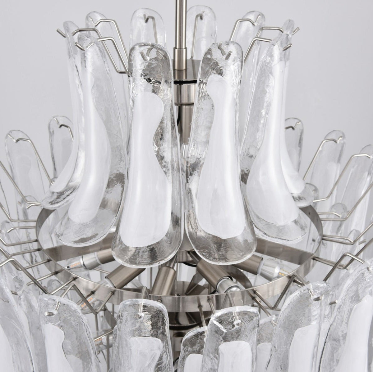 Lyseris Lustre Blanc Nuage Verre Pétales