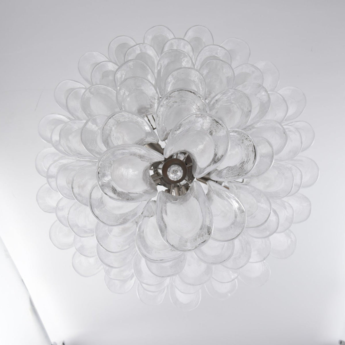 Lyseris Lustre Blanc Nuage Verre Pétales