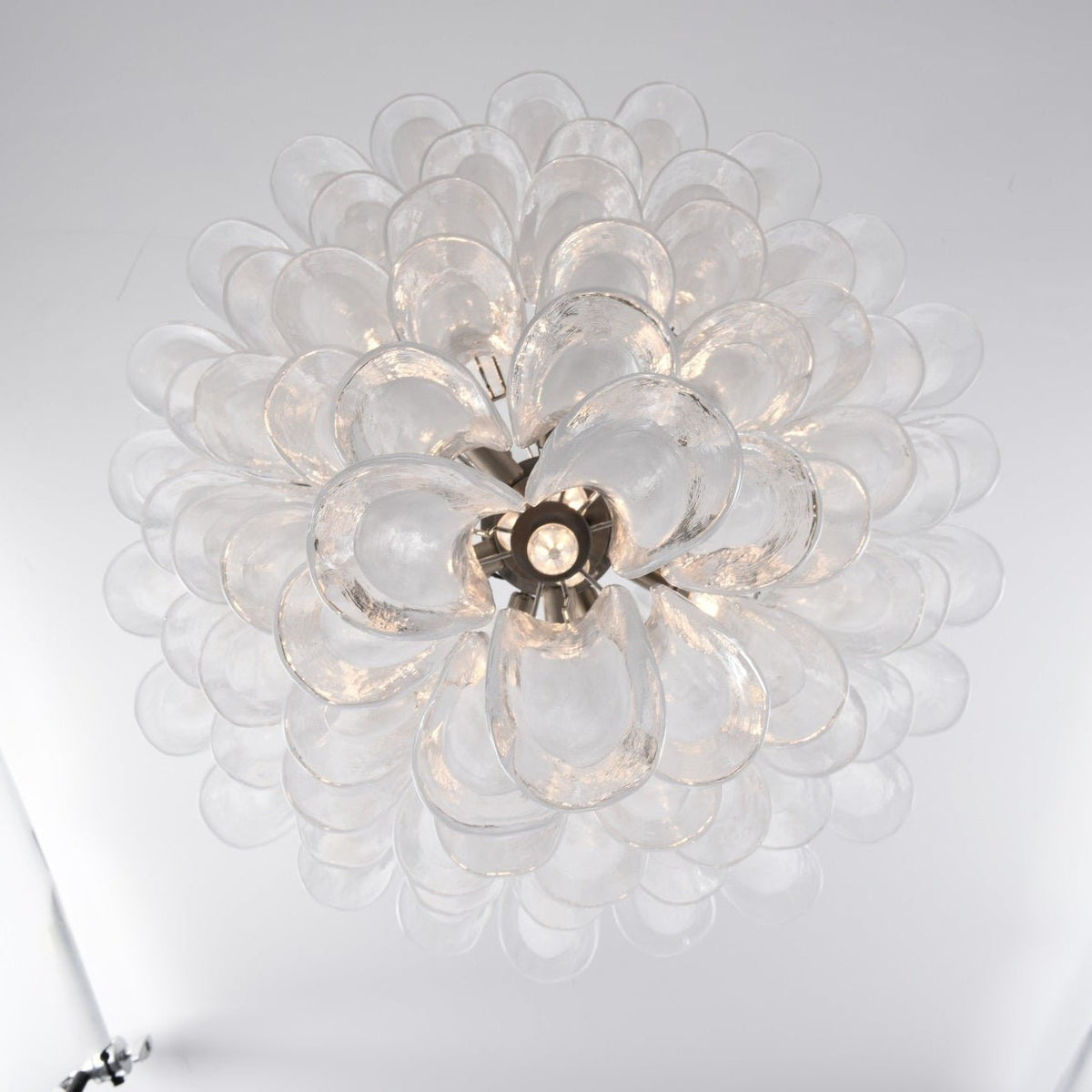 Lyseris Lustre Blanc Nuage Verre Pétales