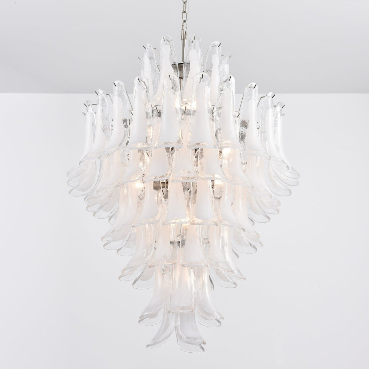 Lyseris Lustre Blanc Nuage Verre Pétales