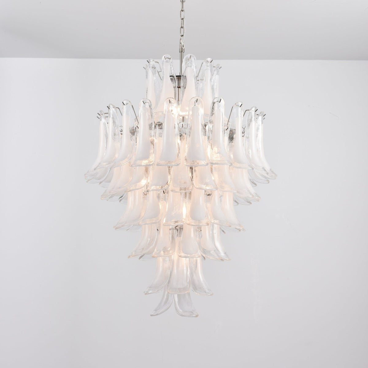Lyseris Lustre Blanc Nuage Verre Pétales