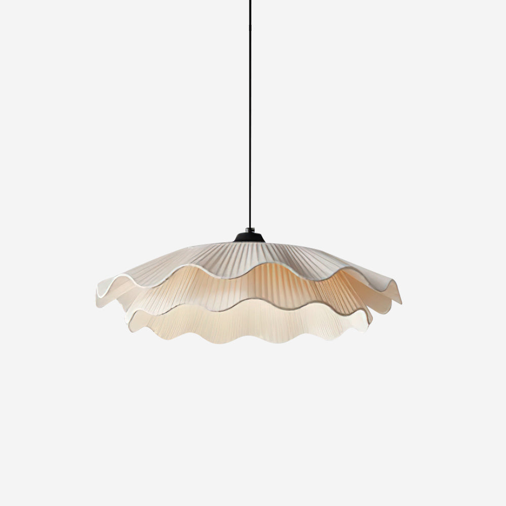 Calavie Wavy Pleated Pendant Light in Soft White-Neutral Decor