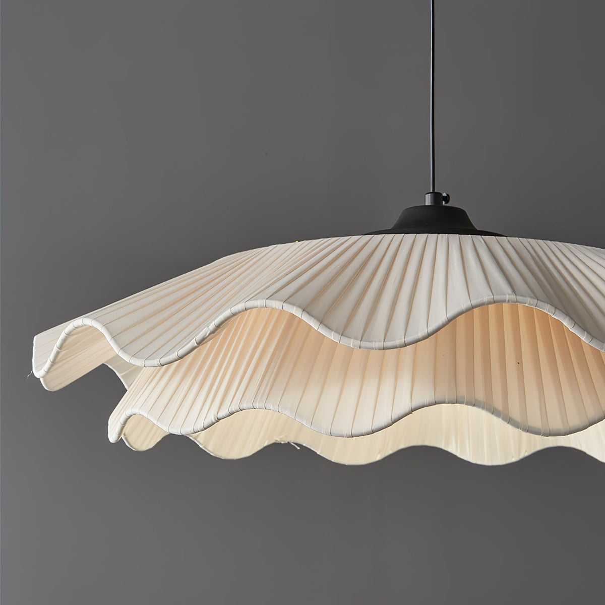 Calavie Wavy Pleated Pendant Light in Soft White-Neutral Decor