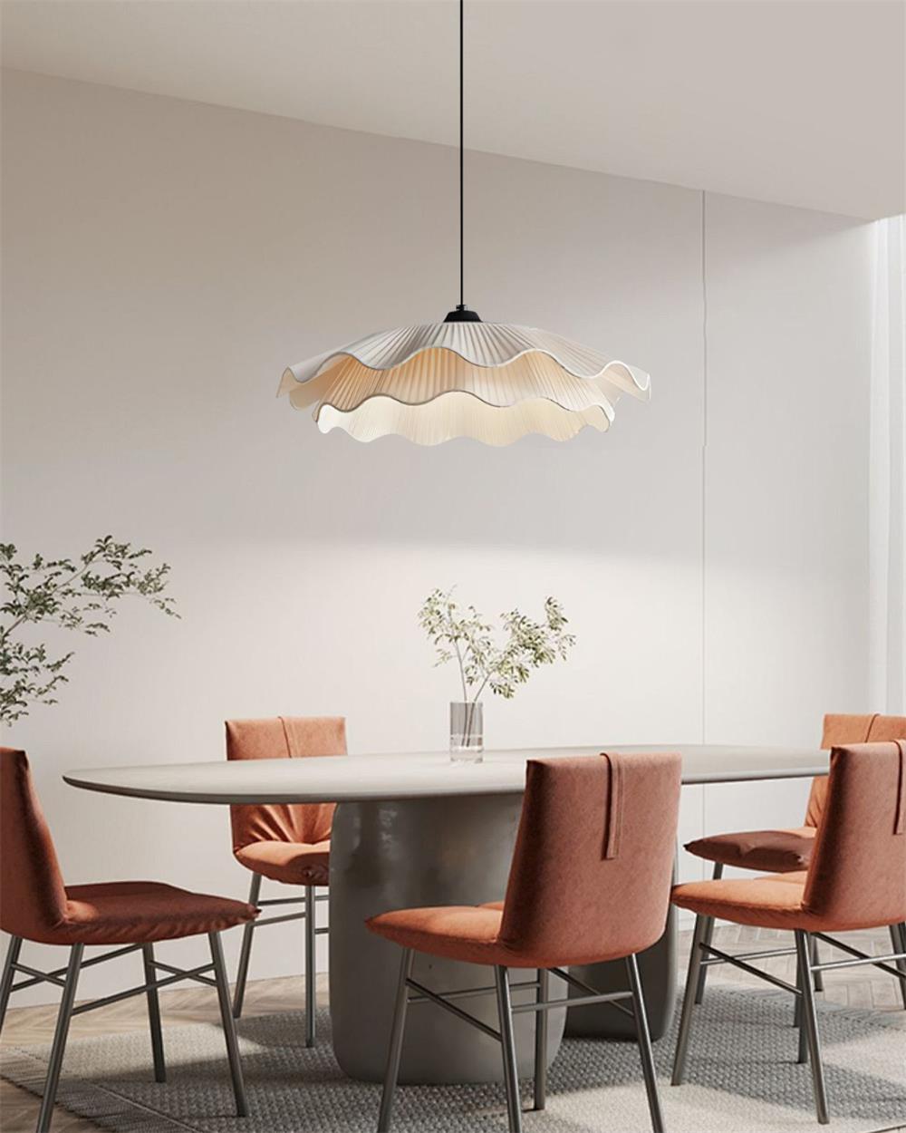 Calavie Wavy Pleated Pendant Light in Soft White-Neutral Decor