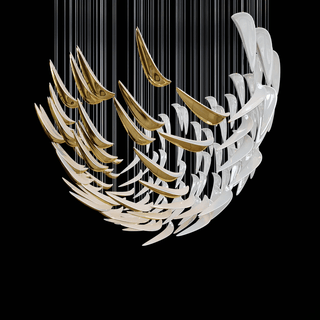 White Feather Art Deco Customize Chandelier-Neutral Decor