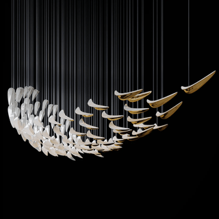 White Feather Art Deco Customize Chandelier-Neutral Decor