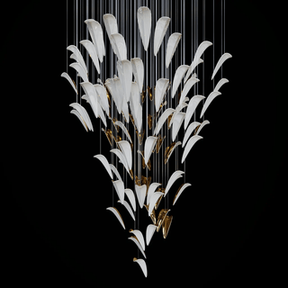 White Feather Art Deco Customize Chandelier-Neutral Decor