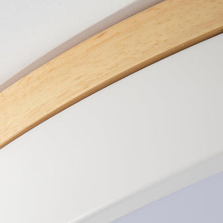 Solara Plafonnier Blanc Ronde avec Bois
