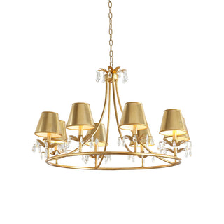 Ivsilan Lustre Cristal Laiton Industriel Vintage