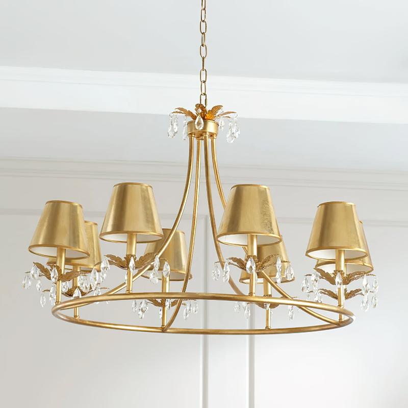 Ivsilan Lustre Cristal Laiton Industriel Vintage