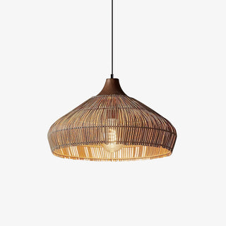 Lythean Suspension Élégante en Rotin et Bois