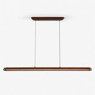 Wide Wood Linear Pendant Light-Neutral Decor
