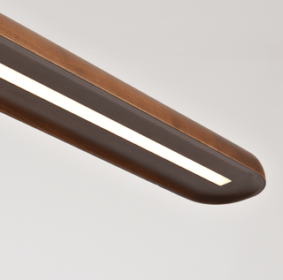 Wide Wood Linear Pendant Light-Neutral Decor