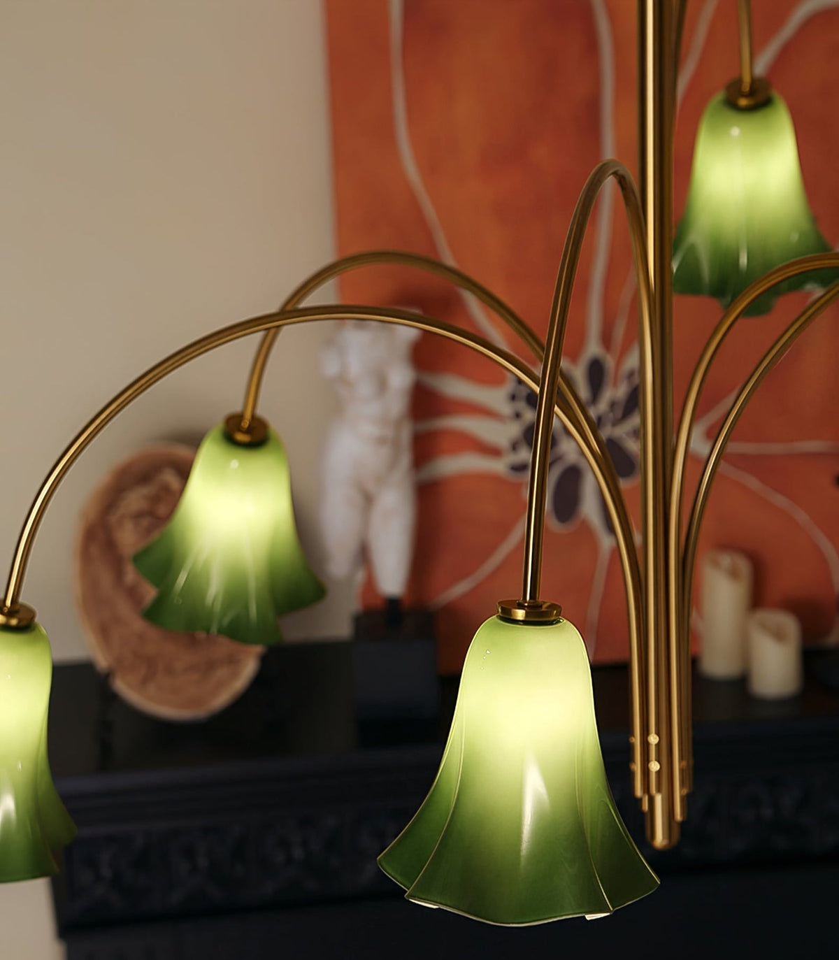 EmeraldBell Lustre Pendante en Verre