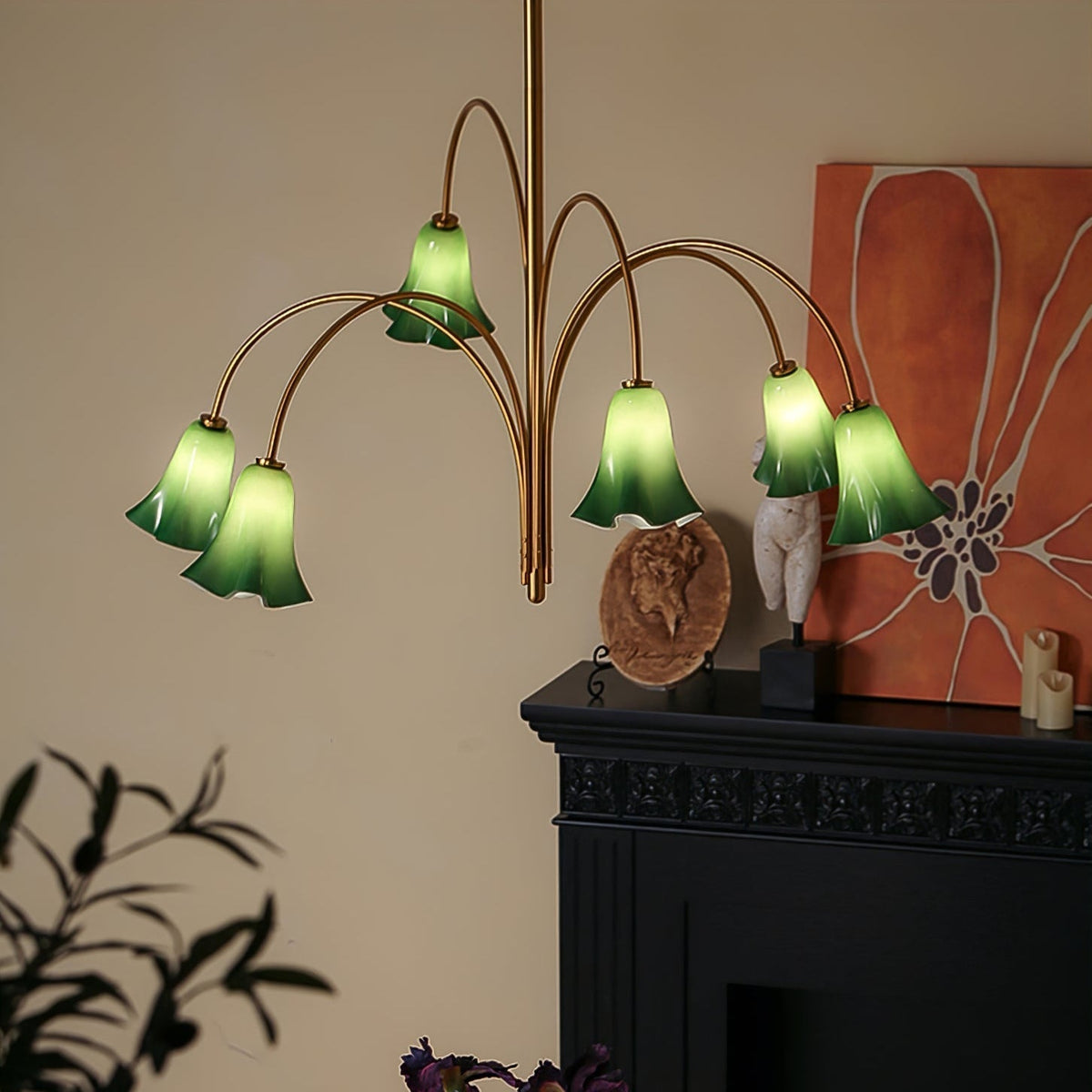 EmeraldBell Lustre Pendante en Verre