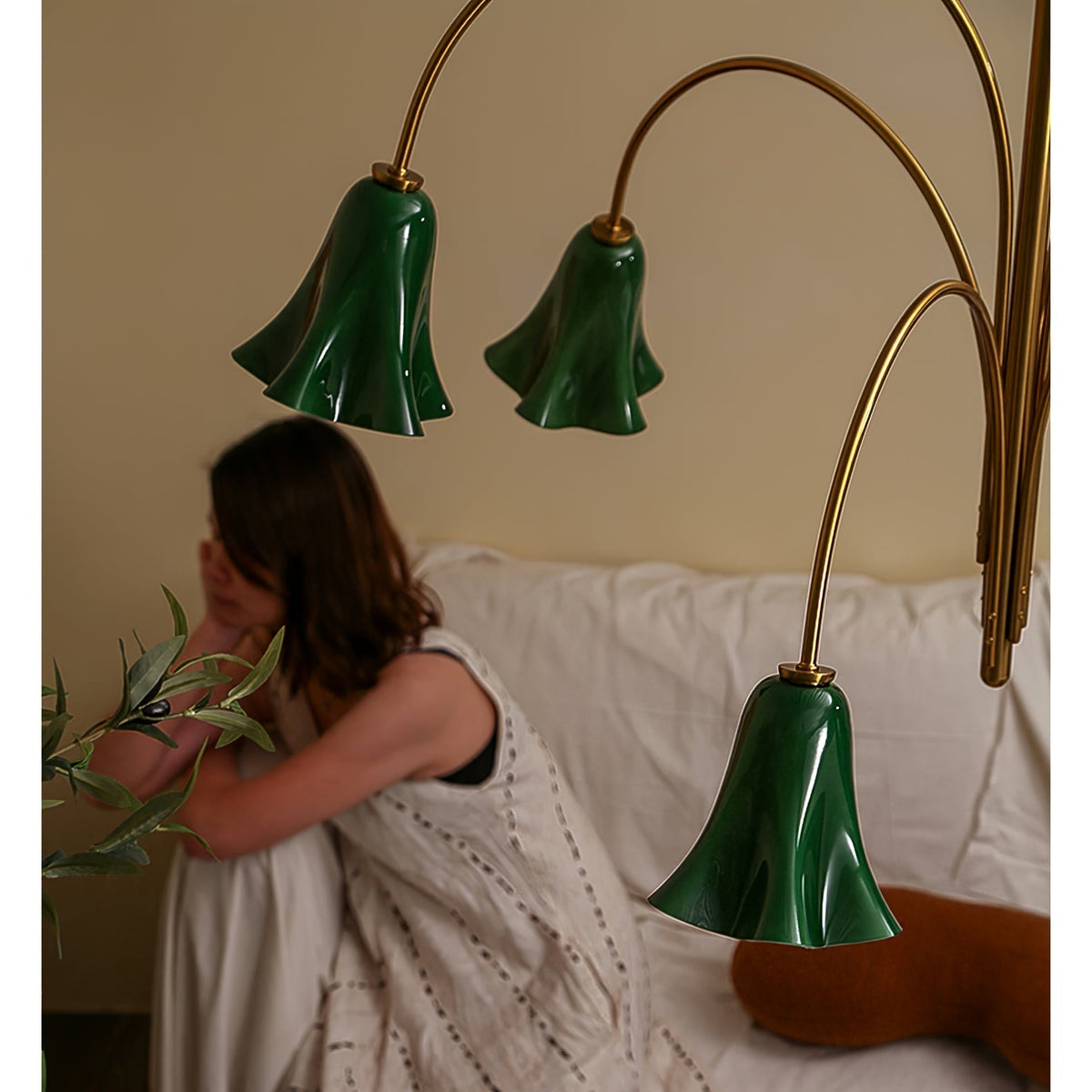 EmeraldBell Lustre Pendante en Verre