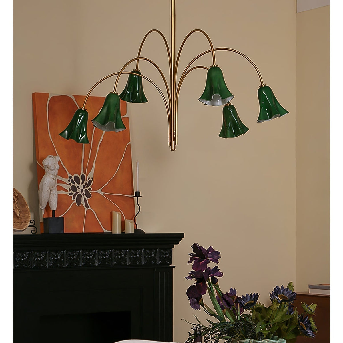 EmeraldBell Lustre Pendante en Verre