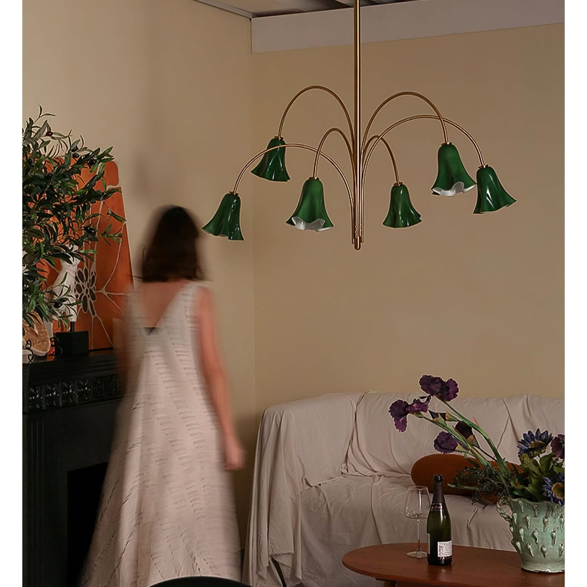 EmeraldBell Lustre Pendante en Verre