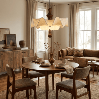 Willow Whisper Scalloped Pendant Lamp-Neutral Decor