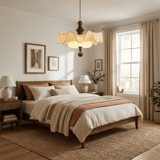 Willow Whisper Scalloped Pendant Lamp-Neutral Decor