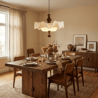 Willow Whisper Scalloped Pendant Lamp-Neutral Decor