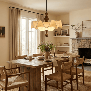 Willow Whisper Scalloped Pendant Lamp-Neutral Decor
