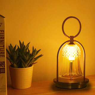 Bell Vintage Glass Table Lamp-Neutral Decor