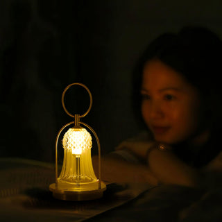 Bell Vintage Glass Table Lamp-Neutral Decor