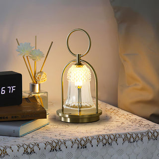 Bell Vintage Glass Table Lamp-Neutral Decor