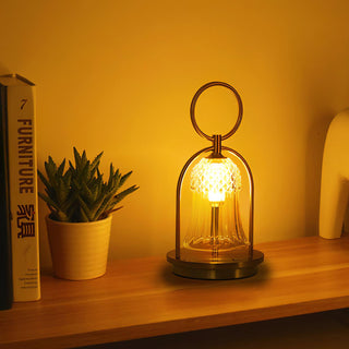 Bell Vintage Glass Table Lamp-Neutral Decor