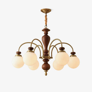 Solara Lustre Classique en Bois et Laiton
