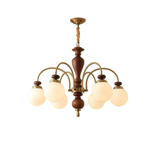 Solara Lustre Classique en Bois et Laiton